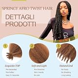 LPARMJIT Springy Afro Kinky Twist Crochet włosy wstępnie rozdzielone Kinky Marley Twists zaplatane włosy sztuczne locs motylkowe pre-Fluffed Afro Twist przedłużenie włosów (30#, 30#, 30 cm (zestaw 8