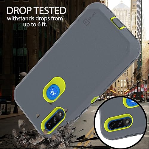 Miniatura 7 de CoverON Funda resistente diseñada para Motorola Moto E7 Power, cubierta de teléfono de grado militar resistente, color gris