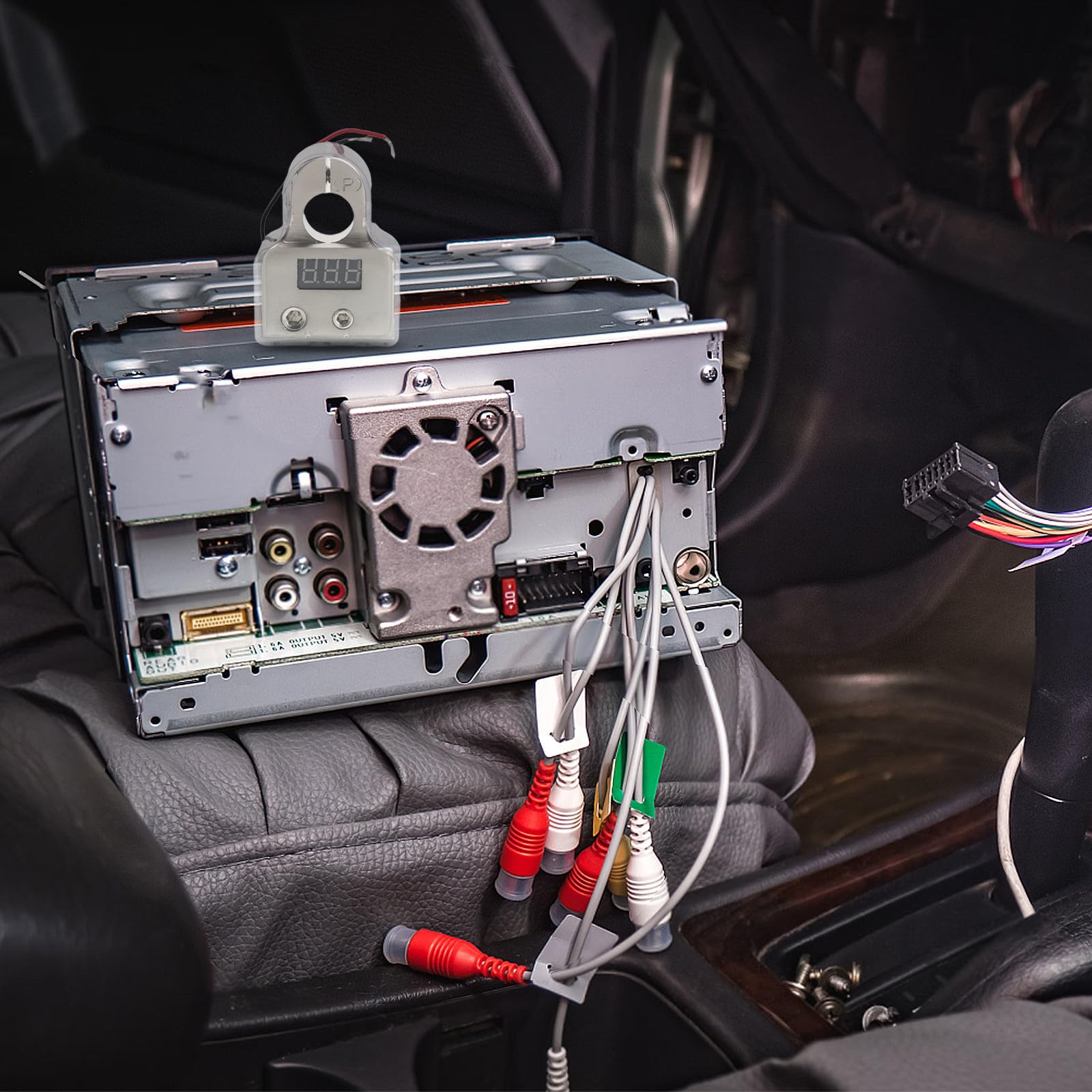 Kfz Batterieklemmen mit Voltmeter Anzeige, 2 Stück, Silber