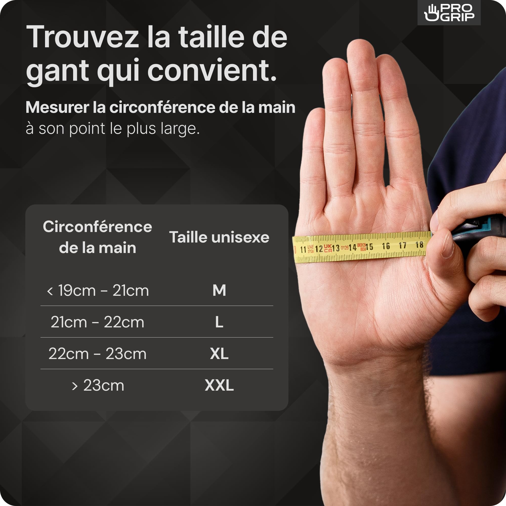 PROGRIP Gants nitrile taille L Noir double épaisseur texture diamantée usage unique atelier industrie montage