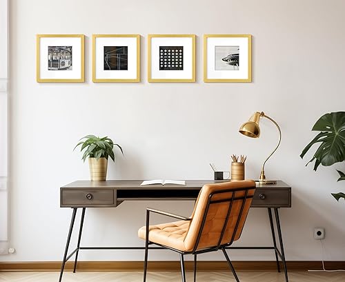 Vista 150 de Yaetm Portarretratos de 12 x 12 pulgadas con paspartú para fotos de 8 x 8 pulgadas, juego de 9 marcos cuadrados de 12 x 12 pulgadas, marco blanco