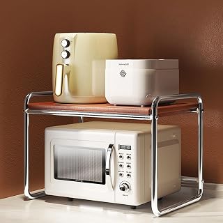 Estante de Madera para microondas: Soporte para microondas de Cocina con Gran Capacidad de Almacenamiento, organización Dividida y Gran Capacidad de Carga para una gestión óptima del Espacio