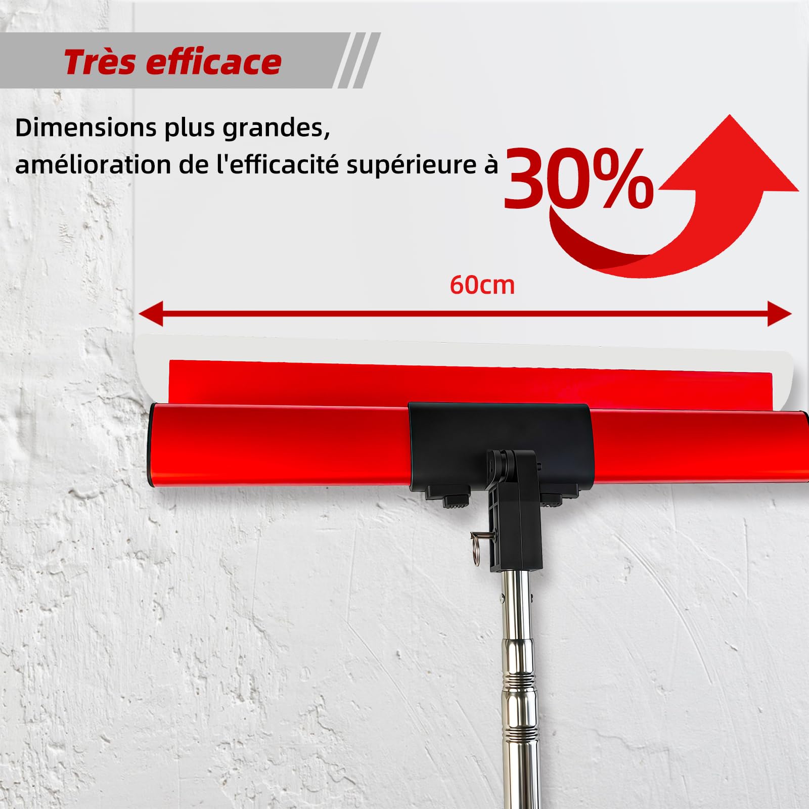 VKE Set Couteau a Enduire en Acier Inoxydable 20, 30, 35, 40 & 60 cm, Spatule Enduit Set avec Poignée d'Extension 1-2.1 m et Lame de Rechange, Couteau à Enduire Inclus, Lot de 23