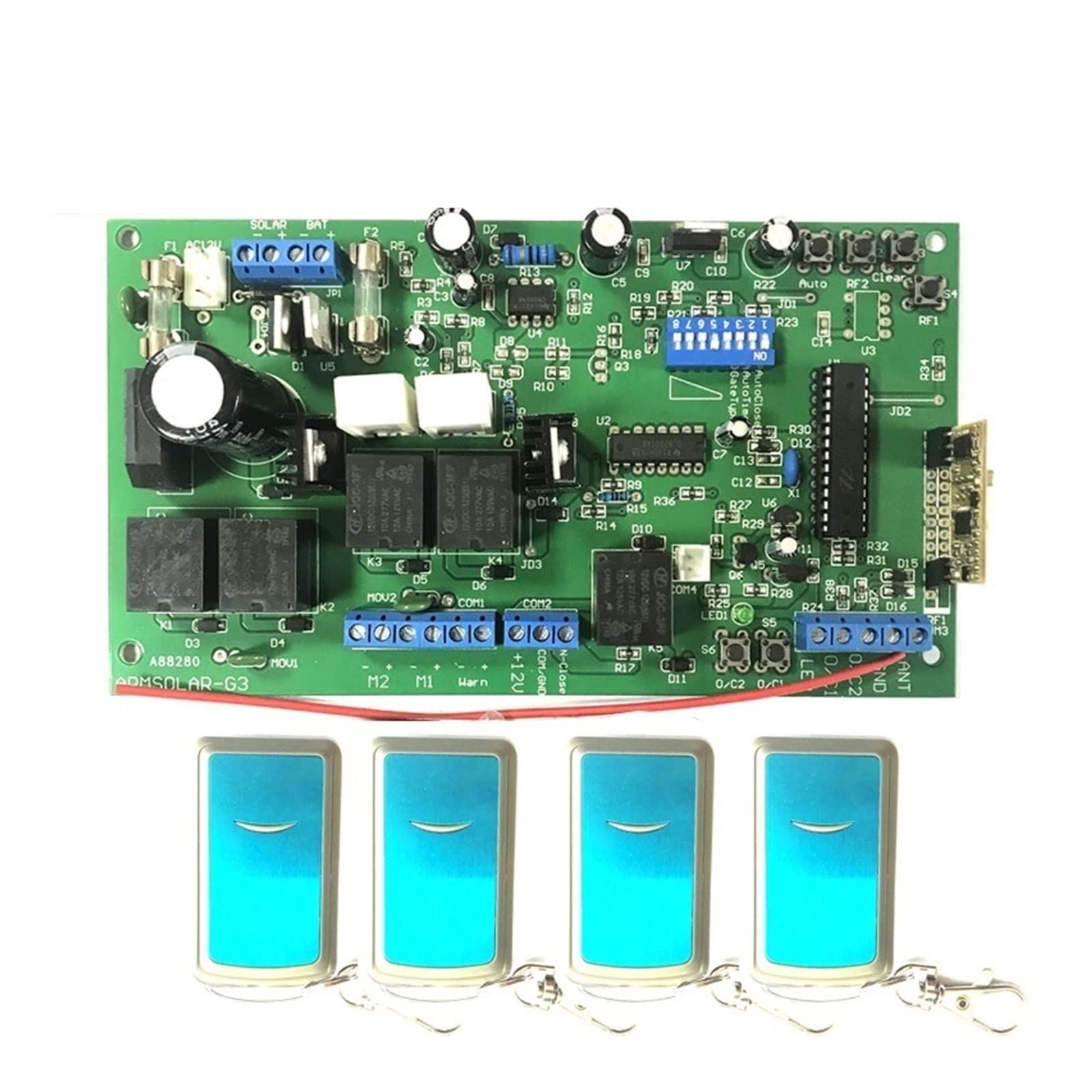Silnik bramy przesuwnej, 150kg automatyczny otwieracz bramy skrzydłowej płytka drukowana operatora silnika elektroniczny kontroler karty do otwierania bramy 12VDC Dual(Kit 2)