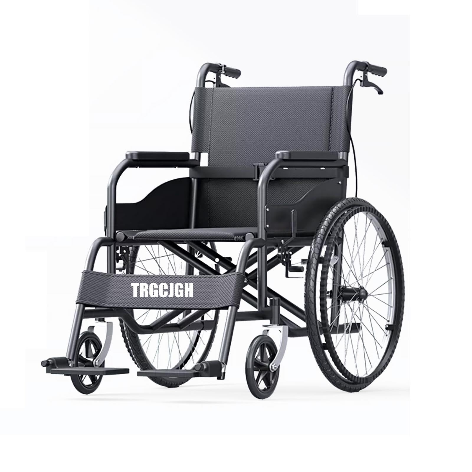 Sedie a rotelle for adulti, pieghevole, Autospinta, per Anziani e Disabili