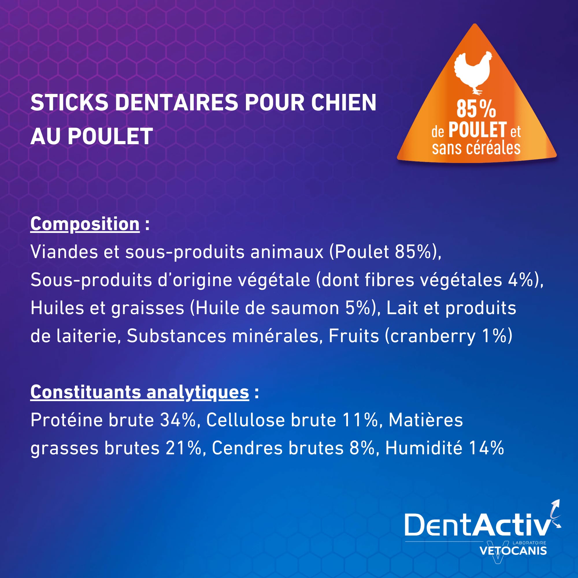 Vetocanis | Dentactiv | Dental Hundeleckerli | Köstliche Hunde Leckerlies | Hunde Zahnpflege & Gesundheit | Hundesnacks Huhn… – Ansicht 2