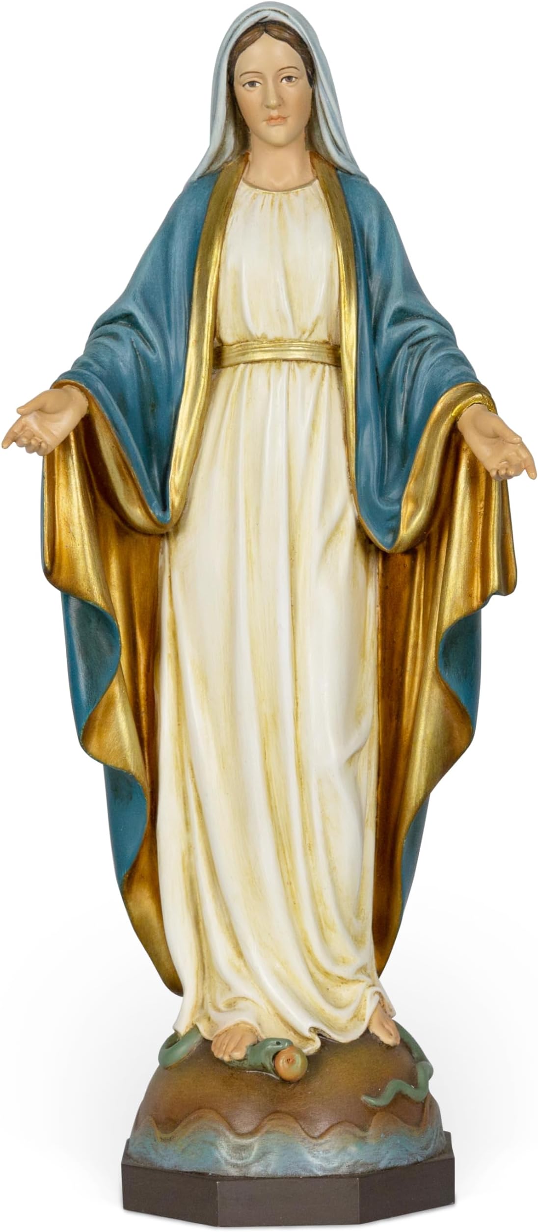 BC Catholic Our Lady of Grace Statue, 10.8" H Virgin Mary Figure for Altar, Religious Gfit to Mom, Catholic Statue Home Decor, Hand Painted by Buildclassic