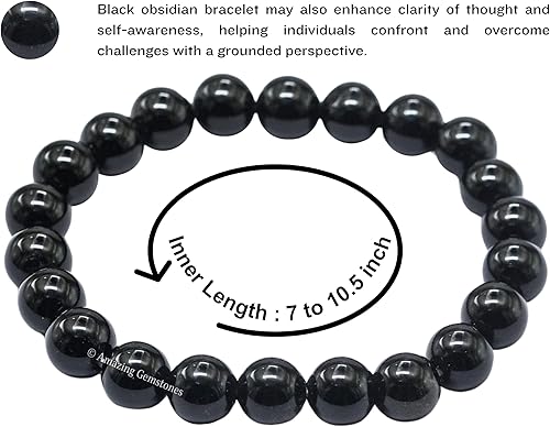 Vista 763 de Amazing Gemstone Crystal Bracelet for Women Men's Gifts - Protection Healing Crystal Bracelet - 8mm Gemstone Beaded Stretchable Bracelet Pulseras