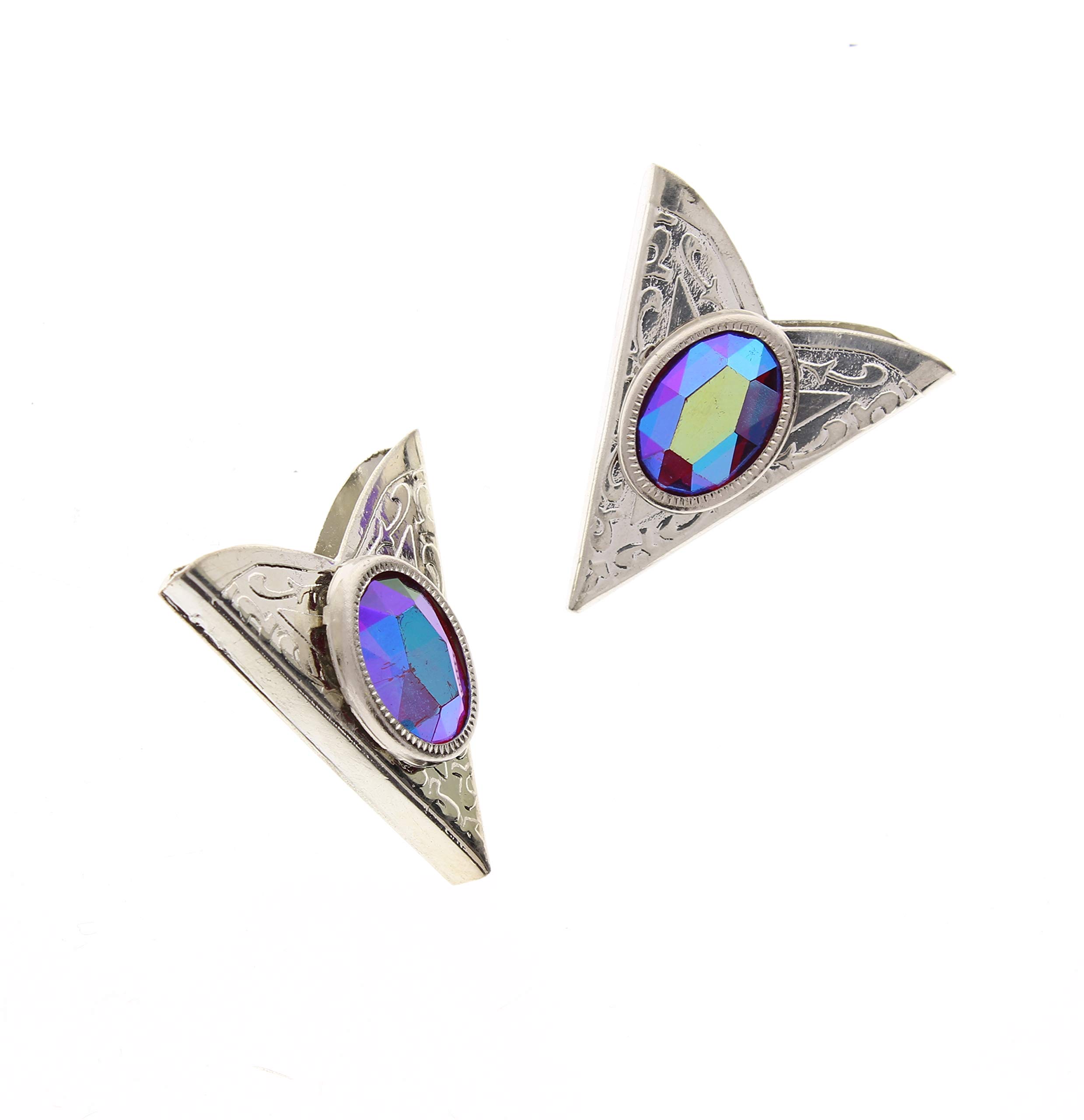 Light Blue Acrylic Collar Tips-Western Collar Tip-Dress Shirt Collar Stays-Silver Finish-Collar Stays for Men & Women