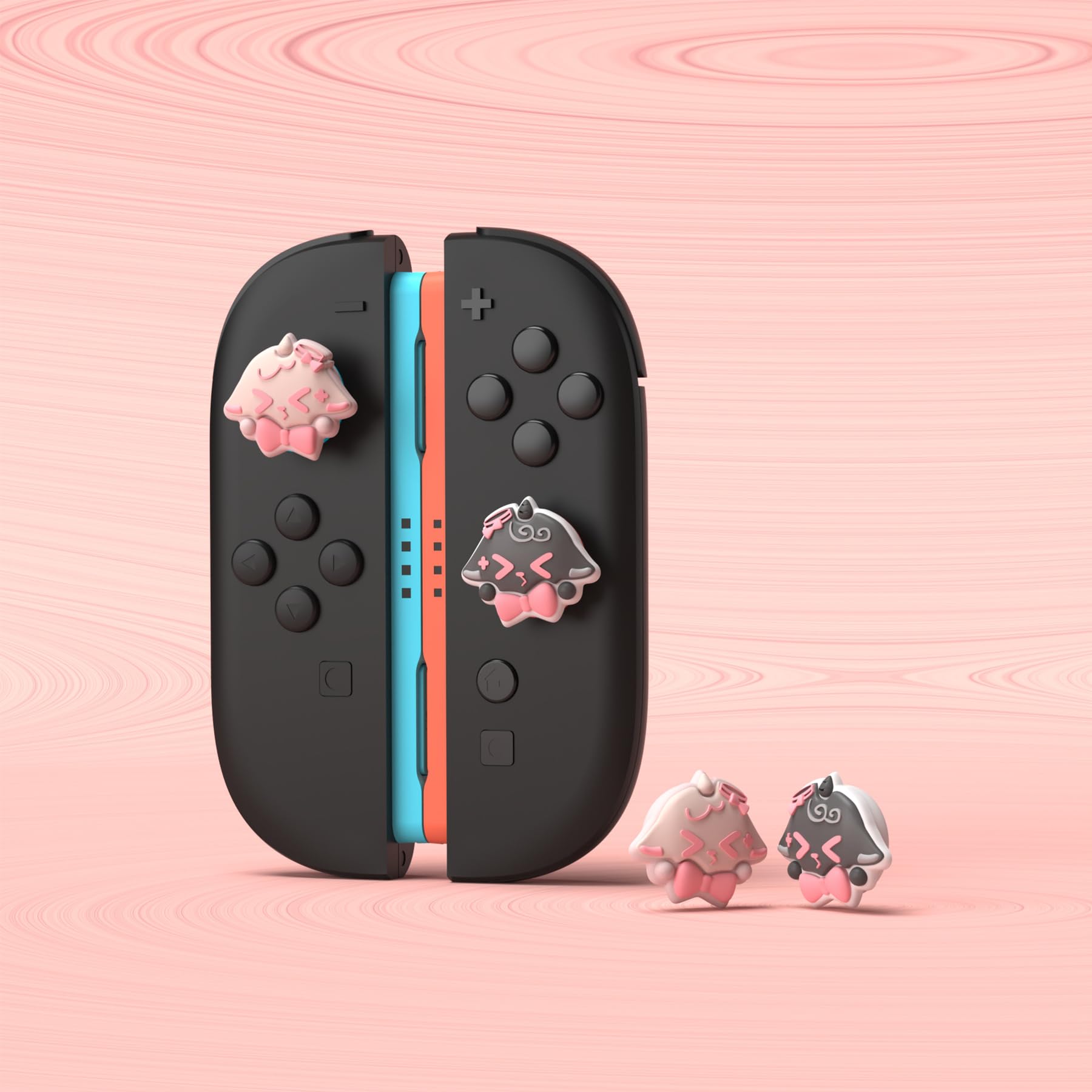 PlayVital 4 Piezas de Agarres para el Pulgar para Nintendo Switch 2 2025, Kawaii Tapas de Silicona para Joysticks de Joycon, Protector para Joystick, Accesorios para Switch 2 (Oveja Mimada)