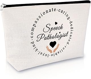 Speech Pathologist Gift for Women Makeup Bag Appreciation Gift for Speech Therapist Cosmetic Bag SLP Gift Thank You Gift for Her Birthday Retirement Graduation Gift Travel Cosmetic Pouch