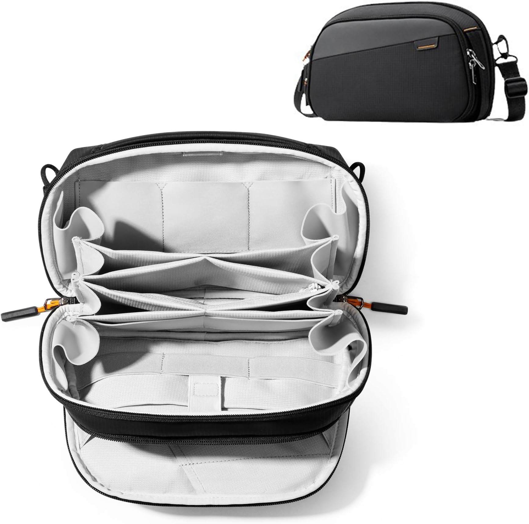 TERRIFI Electronics Organizer Travel Case, Water-Resistant Tech Pouch, Large Capacity Portable Storage Bag for Cables, Cords, Chargers, and Phone, Travel-Friendly Tech Organizer