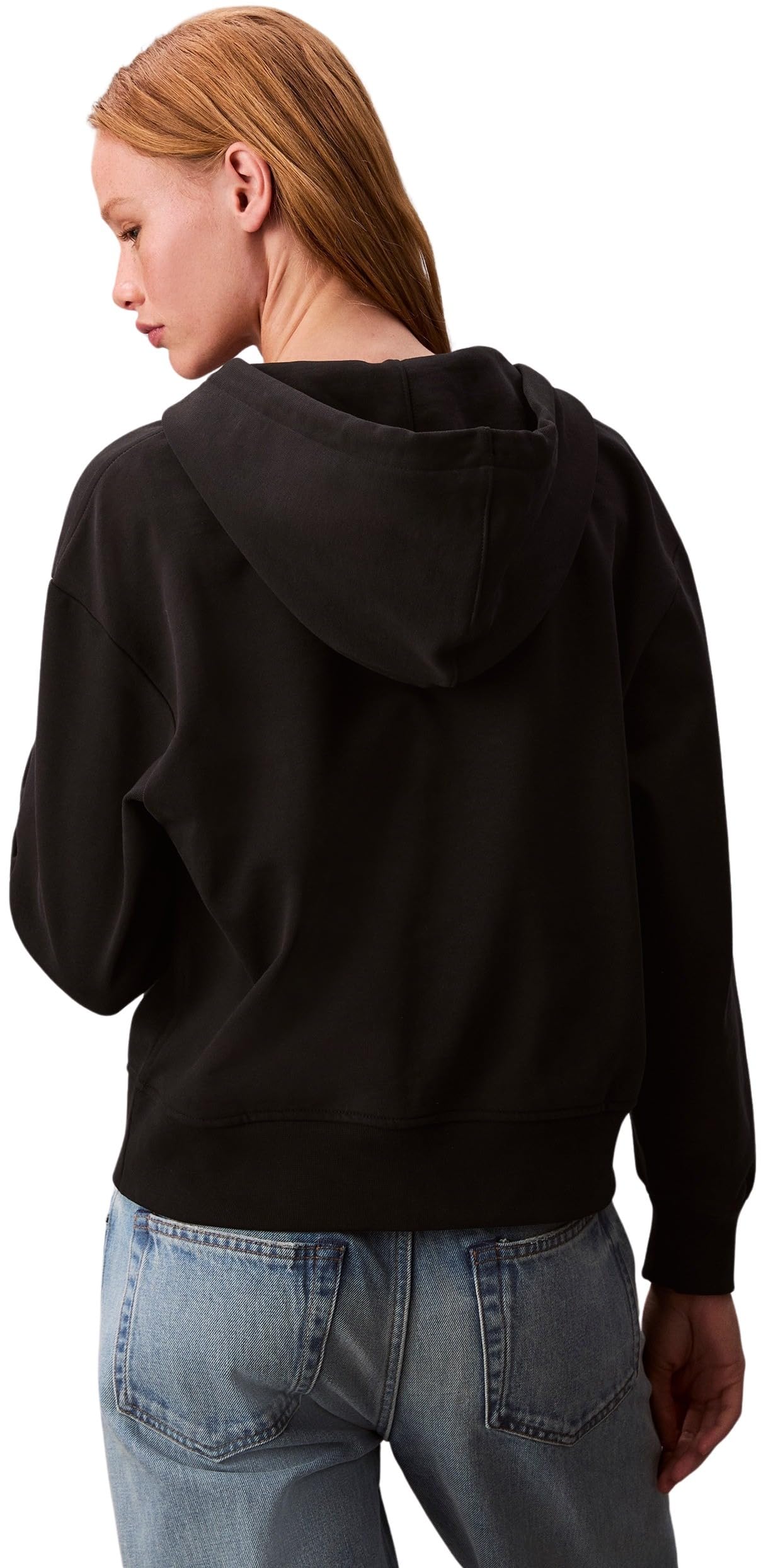 Calvin Klein Sudadera con Cremallera Mujer Archive Logo French Terry con Capucha