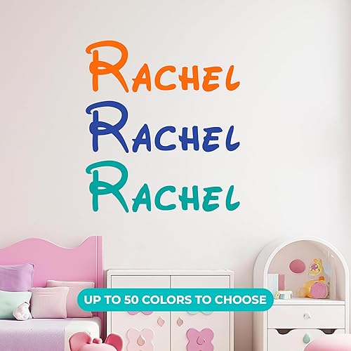 Miniatura 6 de Calcomanía de pared de la serie de nombres personalizados, decoración de bebé, niño y niña, calcomanía mural para decoración del interior del hogar,