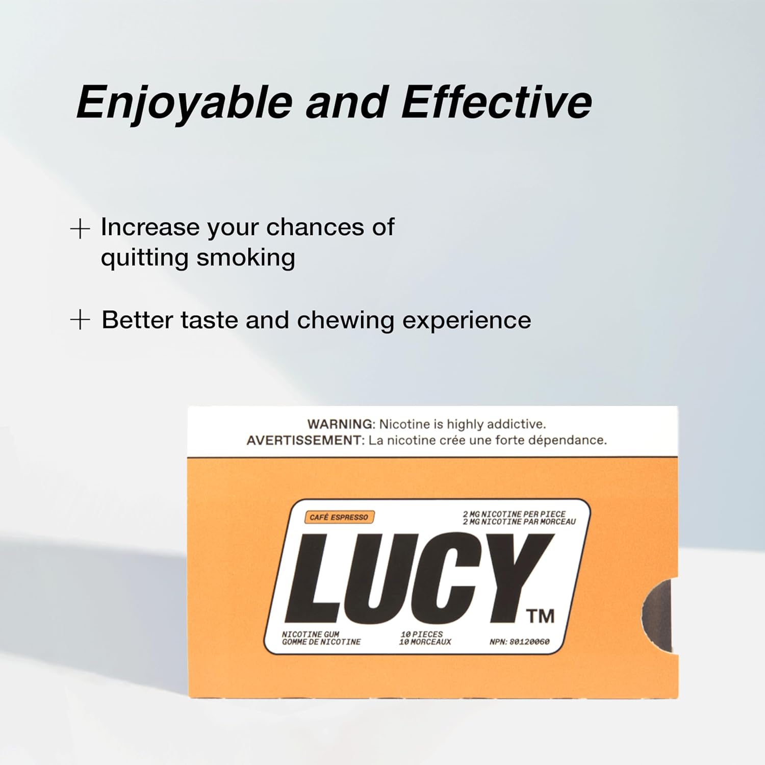Lucy Nicotine Gum 2mg, 100 Count [Espresso] - Convenient, Quality Ingredients, Take On-The-Go | Espresso Flavor