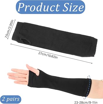 4 Pieces Arm Cast Cover, Elastic Fingerless Arm Cast Covers Removable Cast Shower Cover Arm Black Arm Sling Covers Washable Arm Wrist Elbow Cast Wound Scratcher Protector Sleeves for Arm Bath Shower