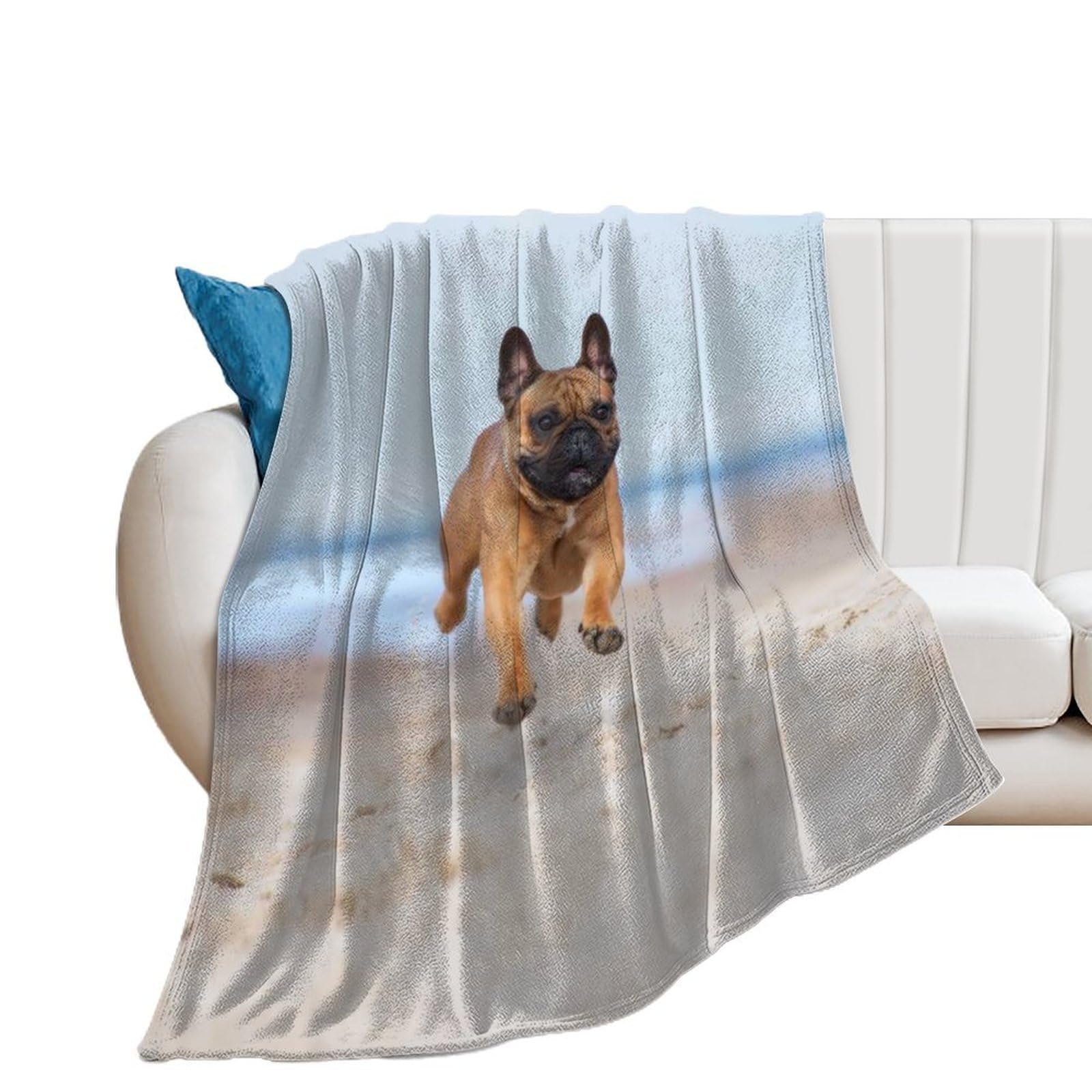 Nclqvjxzkhw Men's Style Cute French Bulldog Dog Flannel Blanket Soft Throw Blankets Bed Couch Sofa Travel