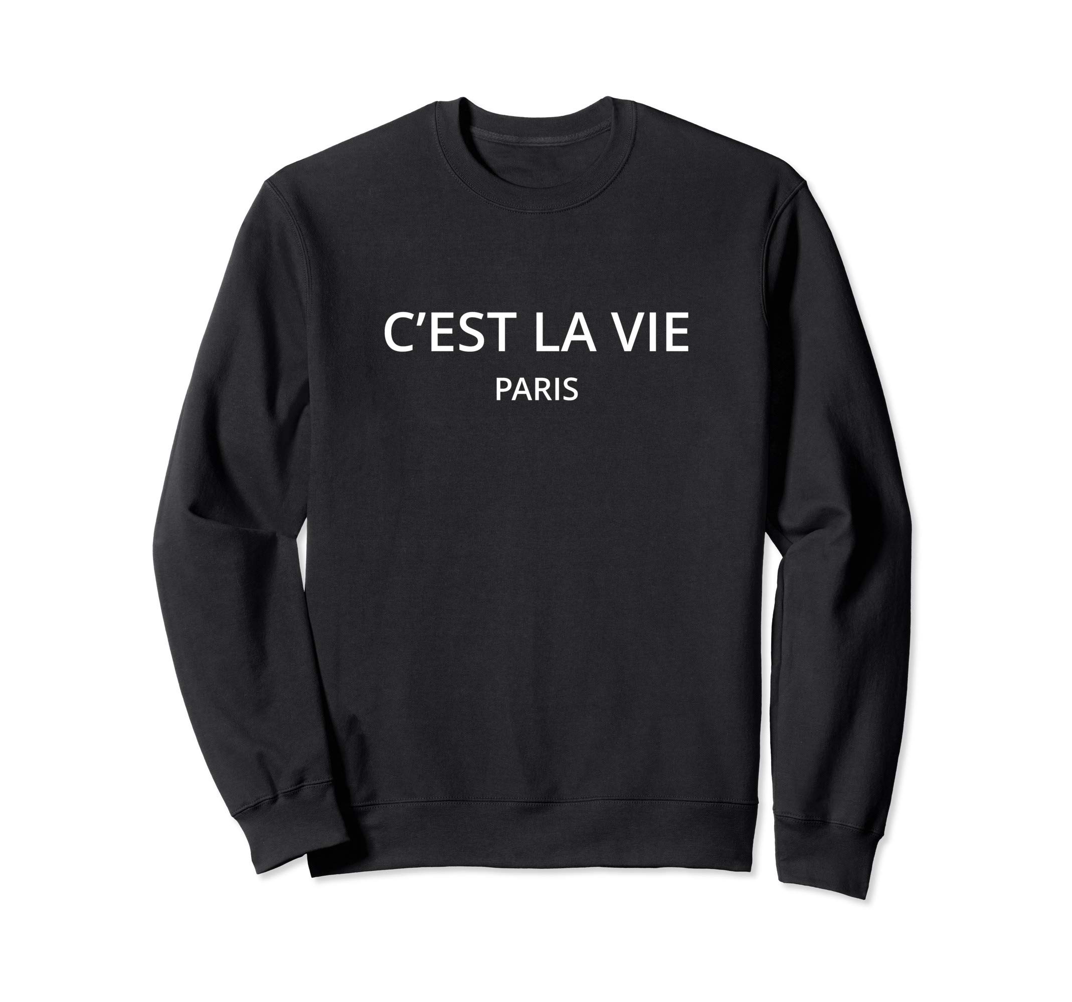C'est la vie Paris Sweatshirt ,Blue ,Small