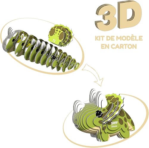 Miniatura 2 de EUGY Rompecabezas de papel 3D ecológico Tricera 006 nuevo sello