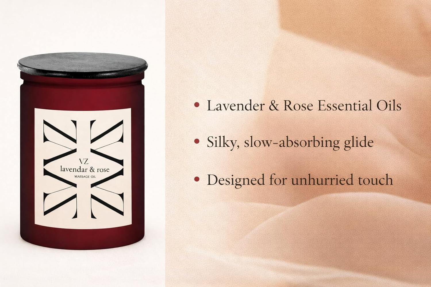VZ Lavender & Rose Massage Oil – Luxury Massage Oil for Couples, Silky Slow-Absorbing Formula, Romantic Ritual for Connection & Intimacy - Image 3