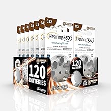 Hearing360 120 batterie per apparecchi acustici misura 312 qualità premium (15 blister da 8 pile)