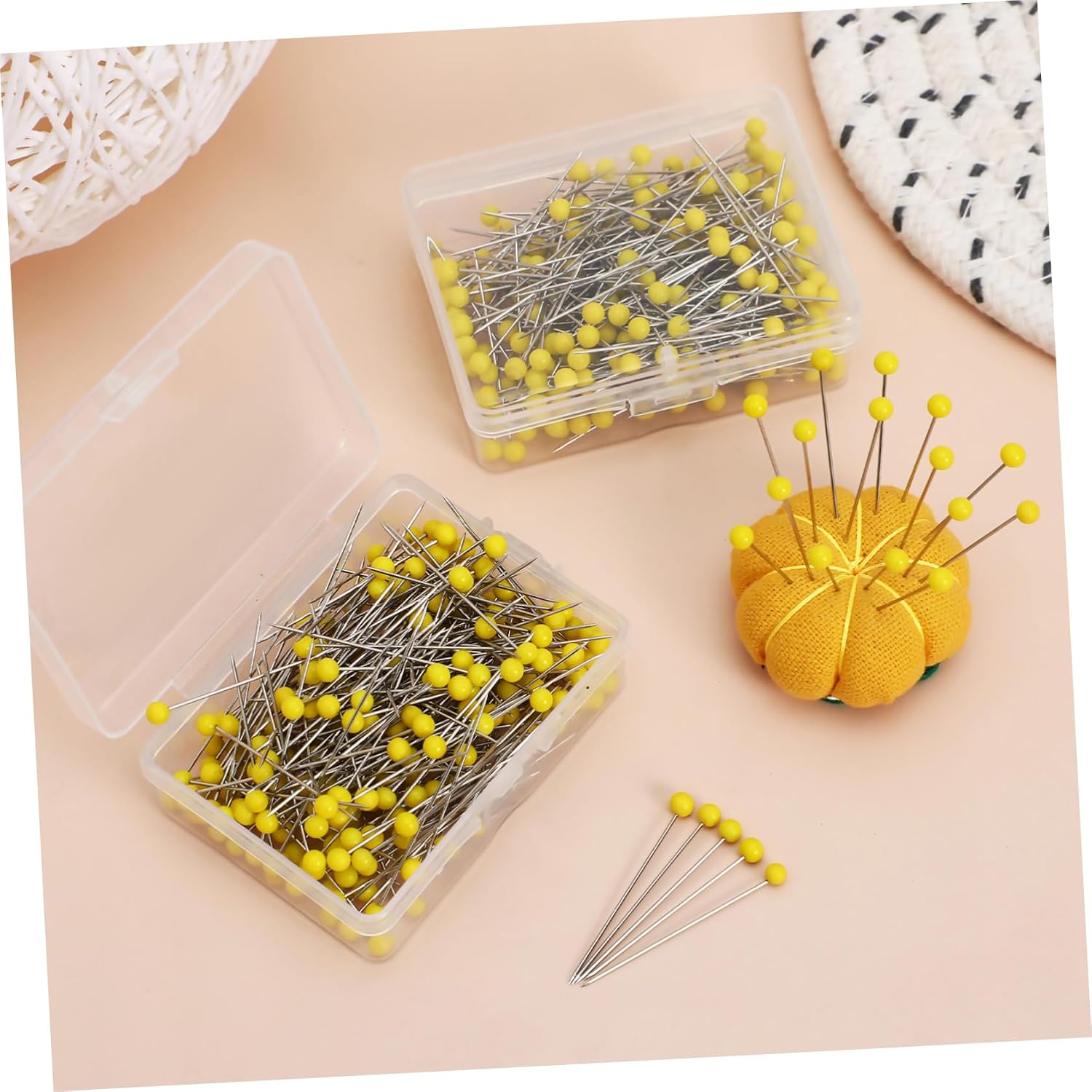 500pcs Glass Head Pins Straight Pins for Fabric Quilting Jewelry Making Sewing Craft Beads Dressmaker Marking Fine Craft Stick