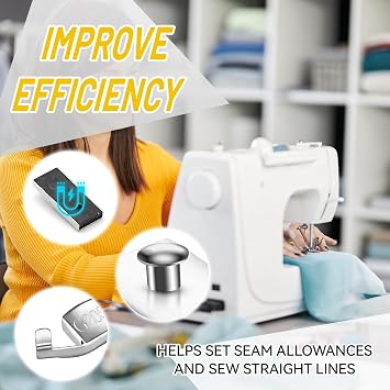 2PCS Magnetic Seam Guide, Sewing Machine Magnet Set, Universal Magnetic Seam Guide for Straight Line & Curved Seams, Sewing Machine Accessories for Home Sewing & Clothing Industry (2 Pcs)