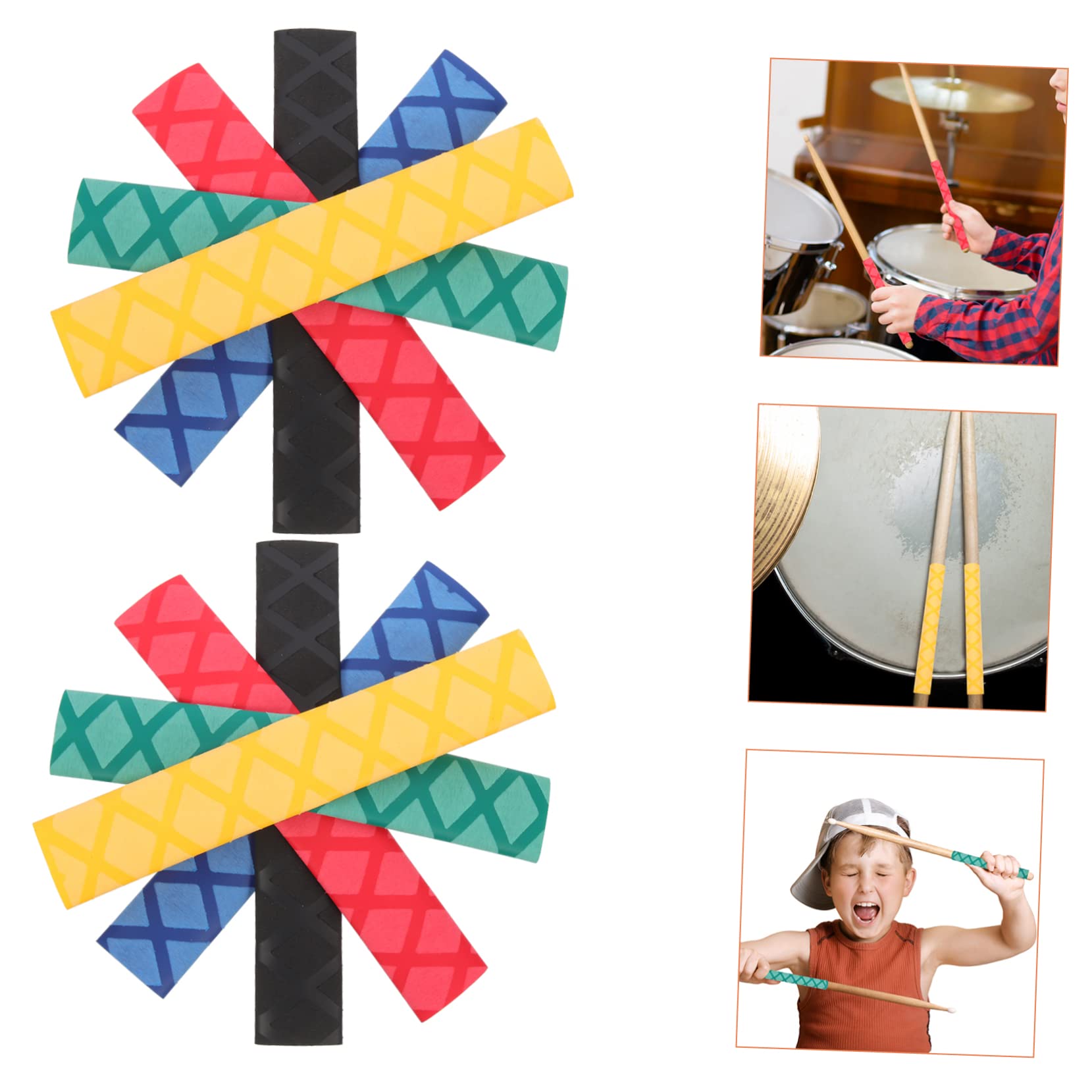 Holibanna 5Pairs Slip Drumstick Covers Portable Grips for Enhanced Control Drumstick Head Sleeve for Beginners Professionals