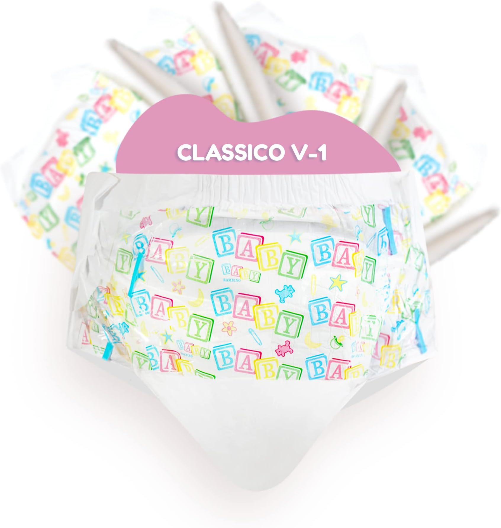 Bambino Classico - Landing Zone Print Adult Diapers – 48 Count (Large 38"x50")