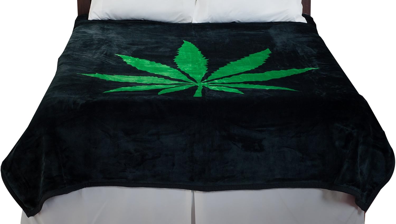 Lavish Home Marijuana Leaf Heavy Thick Plush Mink Blanket - 8 Pound