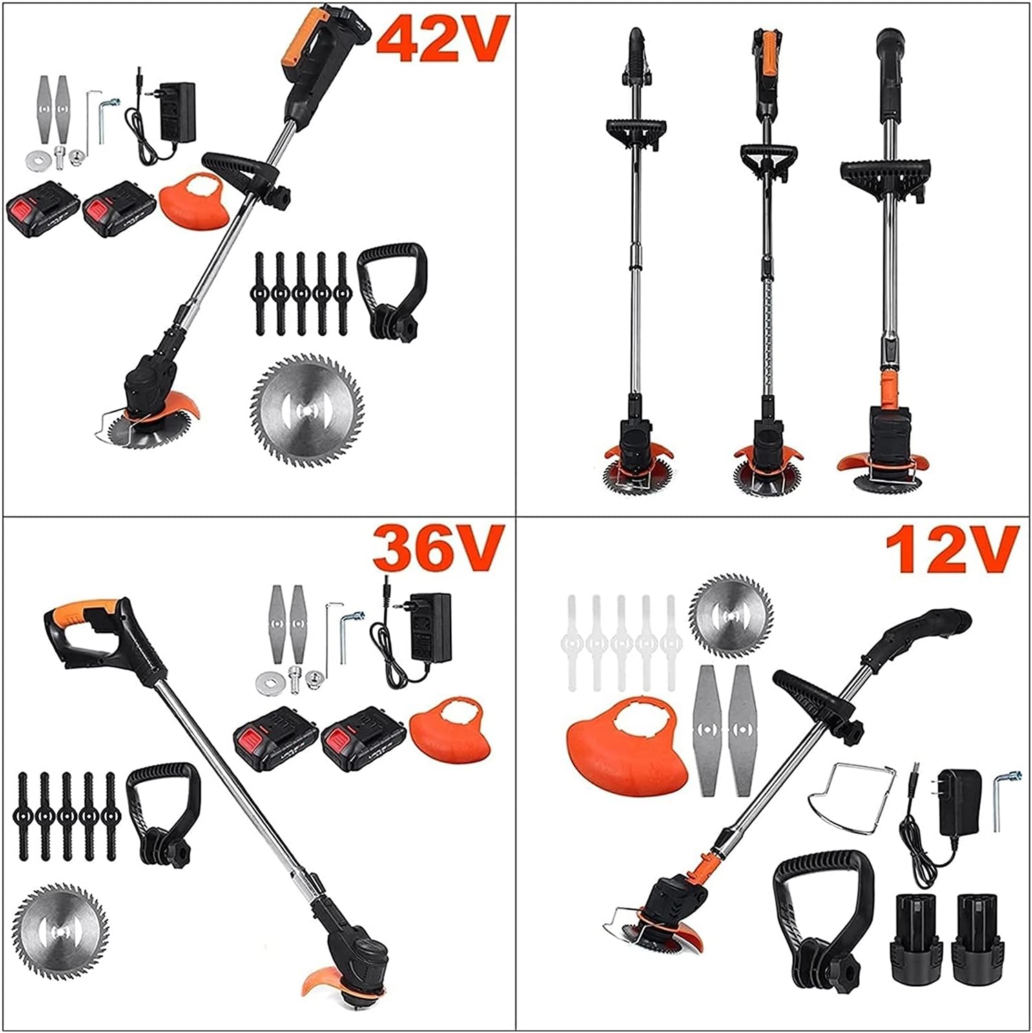 Electric Weed Eater, Grass Trimmers Wireless Cordless Lawn Mower Length Adjustable Garden Pruning Cutter Tools Edger Lawn Tool