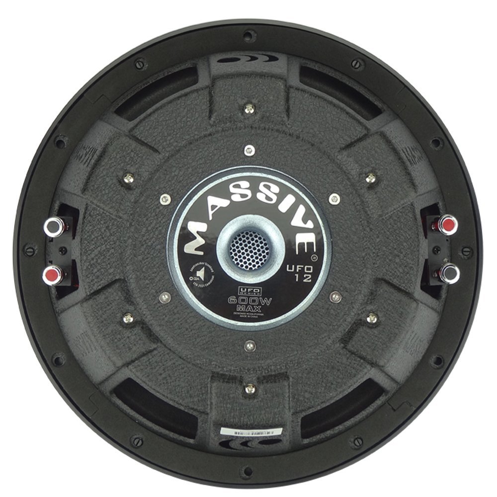 Massive Audio UFO10, 10 Inch Shallow Subwoofer High Powered 600 Watt