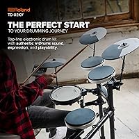 Vista 2 de Roland TD-02KV V-Drums Batería electrónica con capacidad de ejecución expresiva, características de reducción de ruido, redoblante con parche