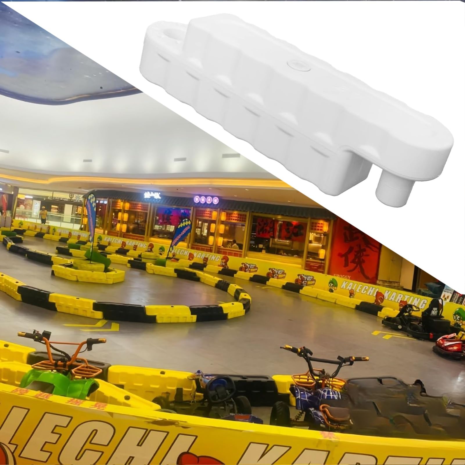 2/3 /4/5 Pcs Go Kart Track Fence, Amusement Park Bumper Car Racing Track Barrier, Children's Activities/Construction Lot Safety Protectiive Runway(White 5 Pcs,Large)