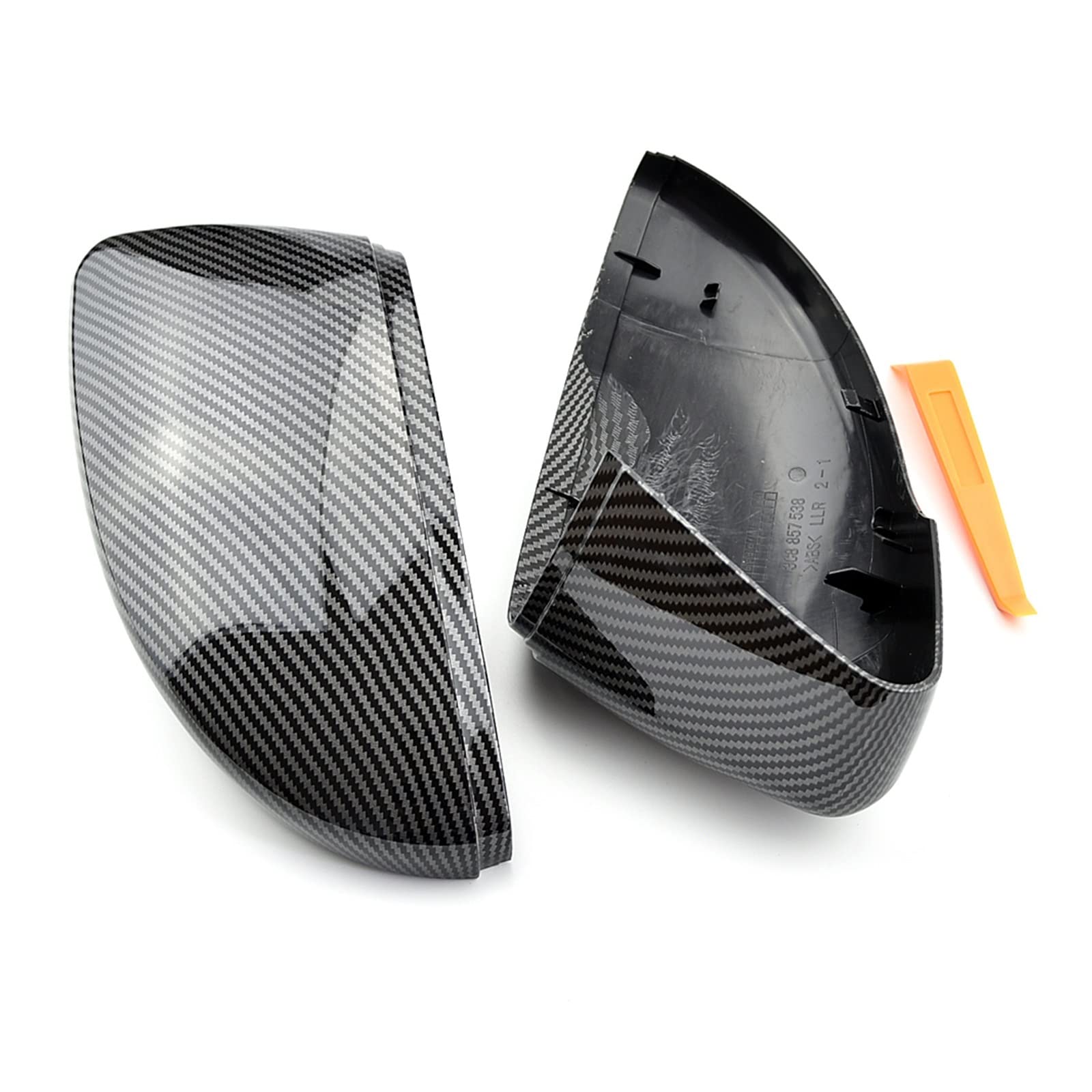 Zamienne osłony 2 Szt. Carbon Black Osłona Lusterka Bocznego Lusterko Wsteczne Czapki Wymień Dla B7 CC Scirocco Je&tta MK6 Beetle (Kolor : Carbon pattern)
