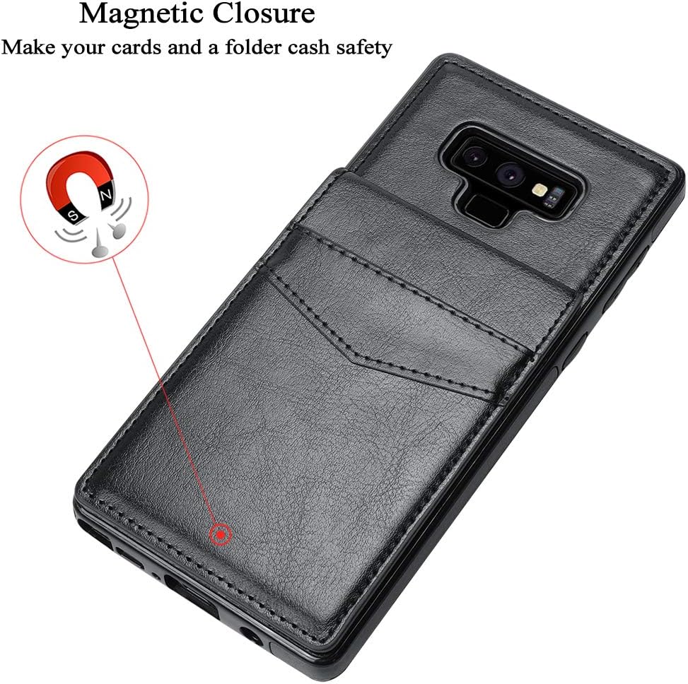 LakiBeibi Galaxy Note 9 Case, Premium Leather Anti-Scratch Galaxy Note 9 Wallet Case with Credit Card Slots Folio Flip Shockproof Protective Cover for Samsung Galaxy Note 9 (2018) - Black