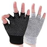 YL TRD V 2 Packs of Non Slip Fingerless Yoga Gloves Exercise Gloves Workout Gloves