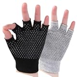 YL TRD V 2 Packs of Non Slip Fingerless Yoga Gloves Exercise Gloves Workout Gloves