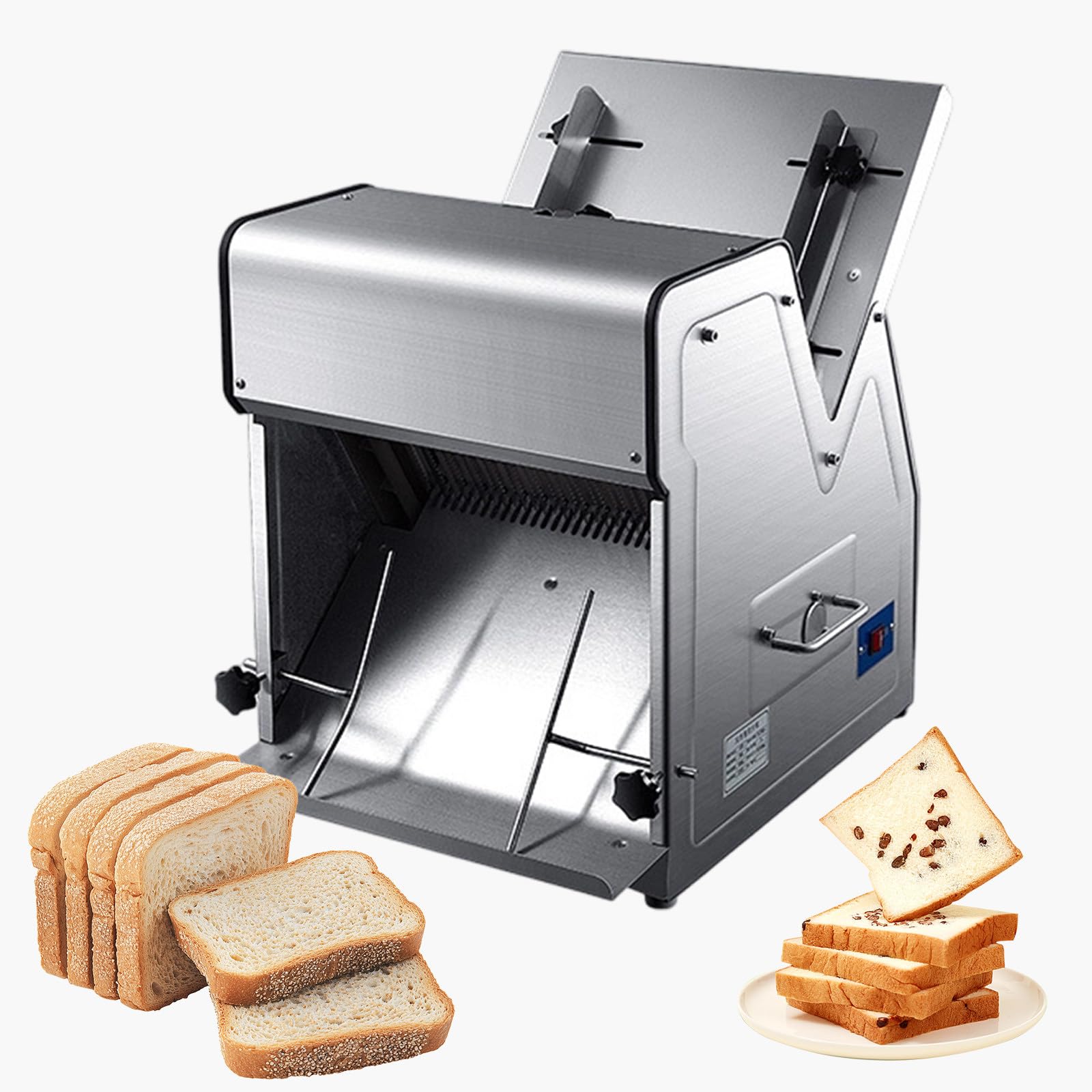 RUODATONLY Electric Bread Slicer, 370W Bread Slicing Machine, Countertop Bread Cutter Machine for 12mm Slice Thickness, Commercial & Home Use for Bakeries Restaurants