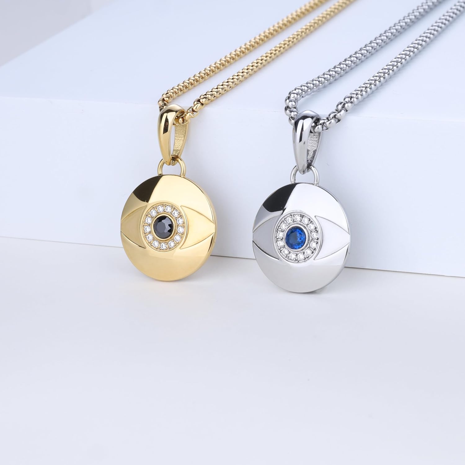 GAVU Men’s Stainless Steel Pendant Necklace, Protection Necklace Evil Eye Necklace for Men
