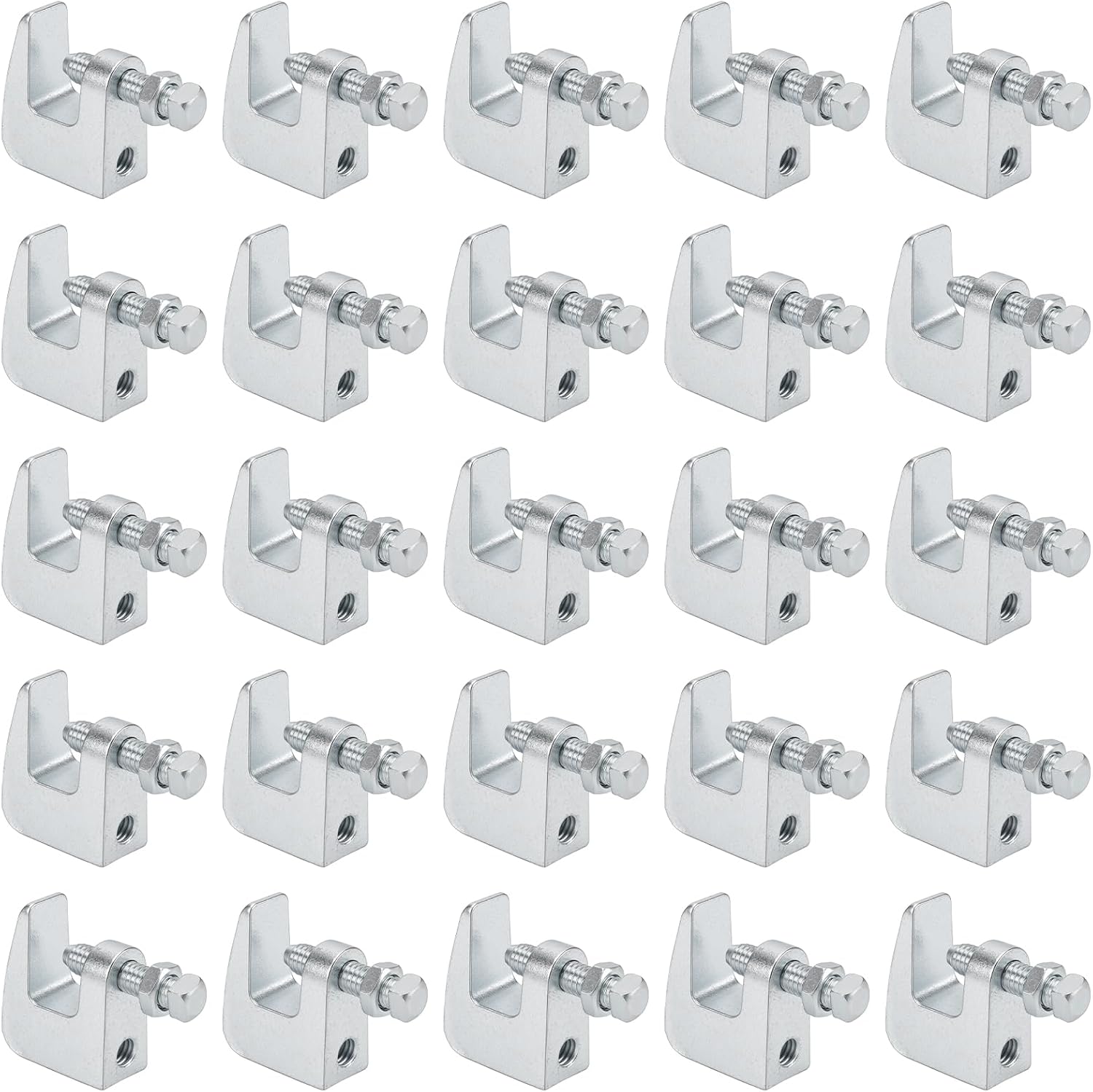 25 Pack Beam Clamps, 3/8" Iron Beam C Clamp with 3/4" Jaw Opening, Wall Ceiling Mount Support Clamp for Copper, PVC Tubing, Zinc-Plated