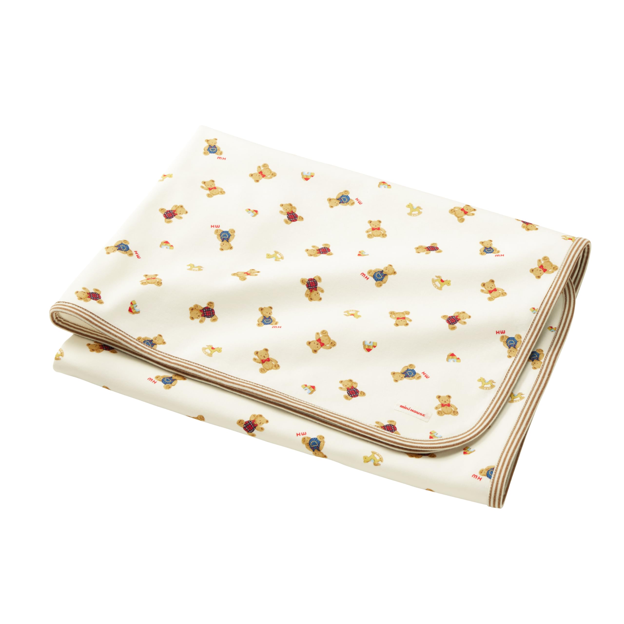 Amazon.co.jp: [ミキハウス] ブランケット 70×80cm くま 総柄 お昼寝 