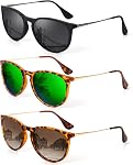 KALIYADI Lunettes de soleil Femmes Polarisées - Lunettes de Soleil: Lunettes de lumière tendance avec UV400 Style rétro pour faire du shopping sur la plage