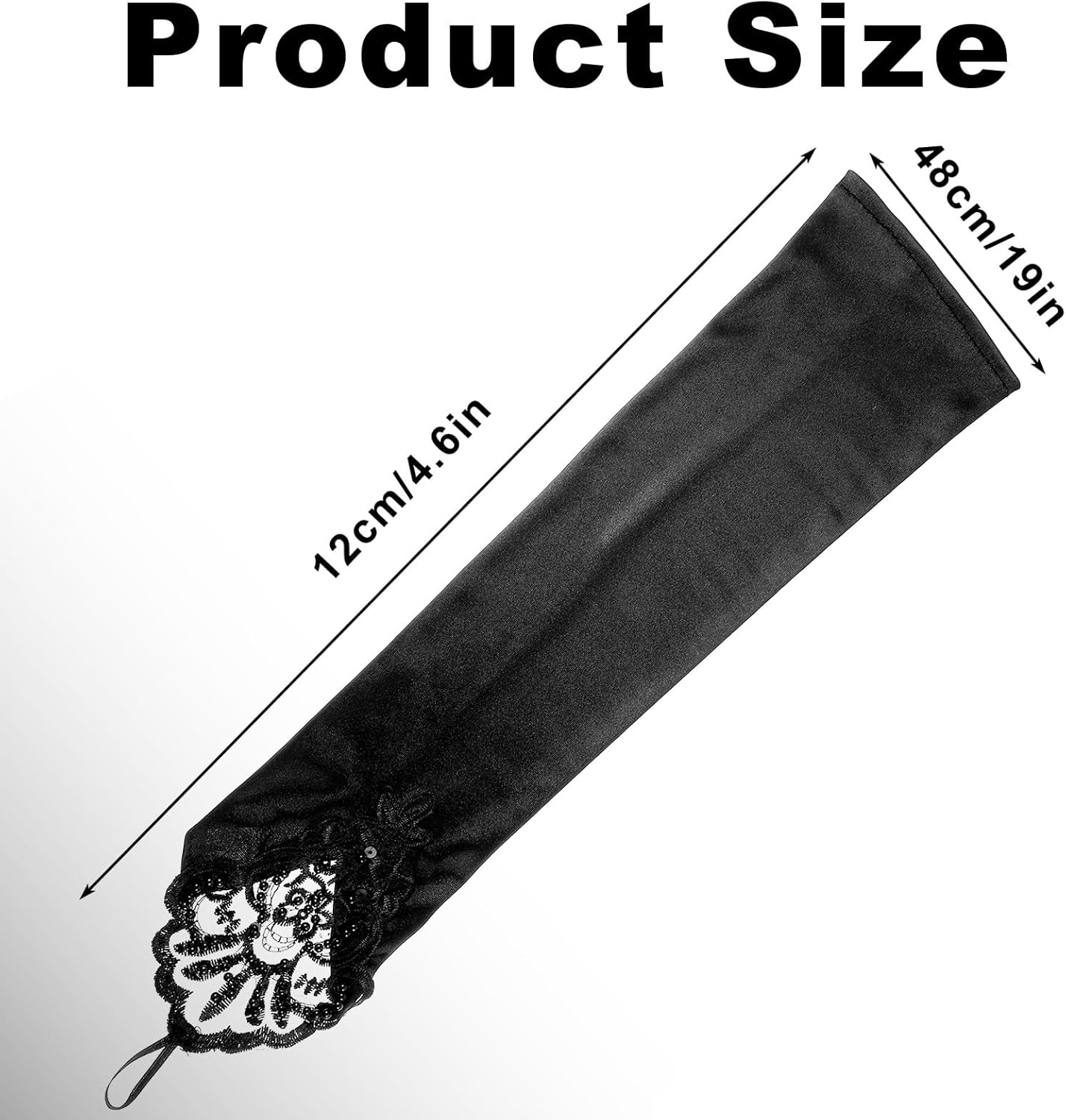 Long Fingerless Satin Gloves, Opera Party Gloves for Women, Elbow Length Silk Glove, 1920s Long Glove, Gatsby Style Costume Accessories for Dances, Banquet, Opera, Wedding, Party and Cosplay (Black) - Image 2