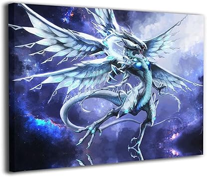装飾画 ブルーアイズホワイトドラゴン アートボード パネル アートフレーム 額縁なし 絵 ポスター 絵画 装飾画 キャンバス絵画 壁掛け モダン 玄関 木製 部屋飾り ソファの背景絵画 パネル絵 インテリア 装飾品 木製の枠 40 50cm ポスター イラスト オンライン通販