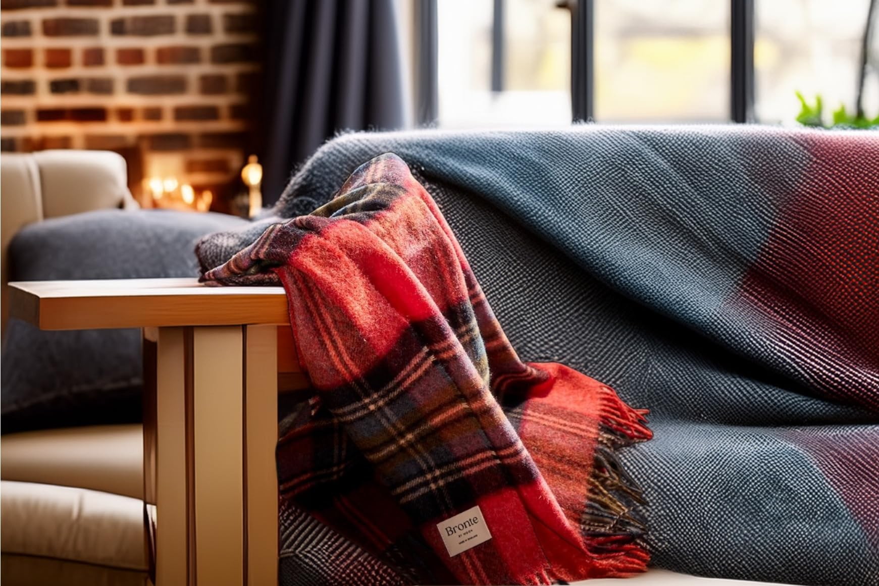 Plaid en laine des Shetland Bronte by Moon couverture haut de gamme