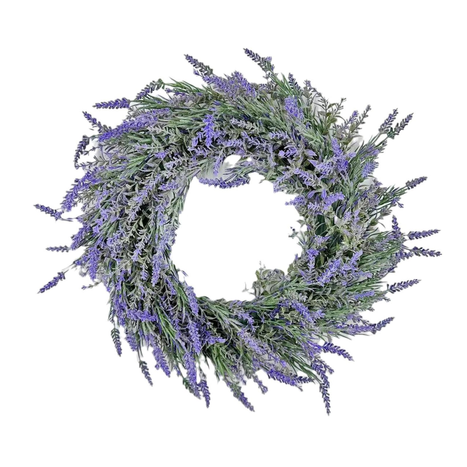 Buxuaaaa Fake Lavenders Wreath Flowers Door Wreath, Farmhouses Charm Hoop 45cm Diameter Exquisites Craftsmanships Spring