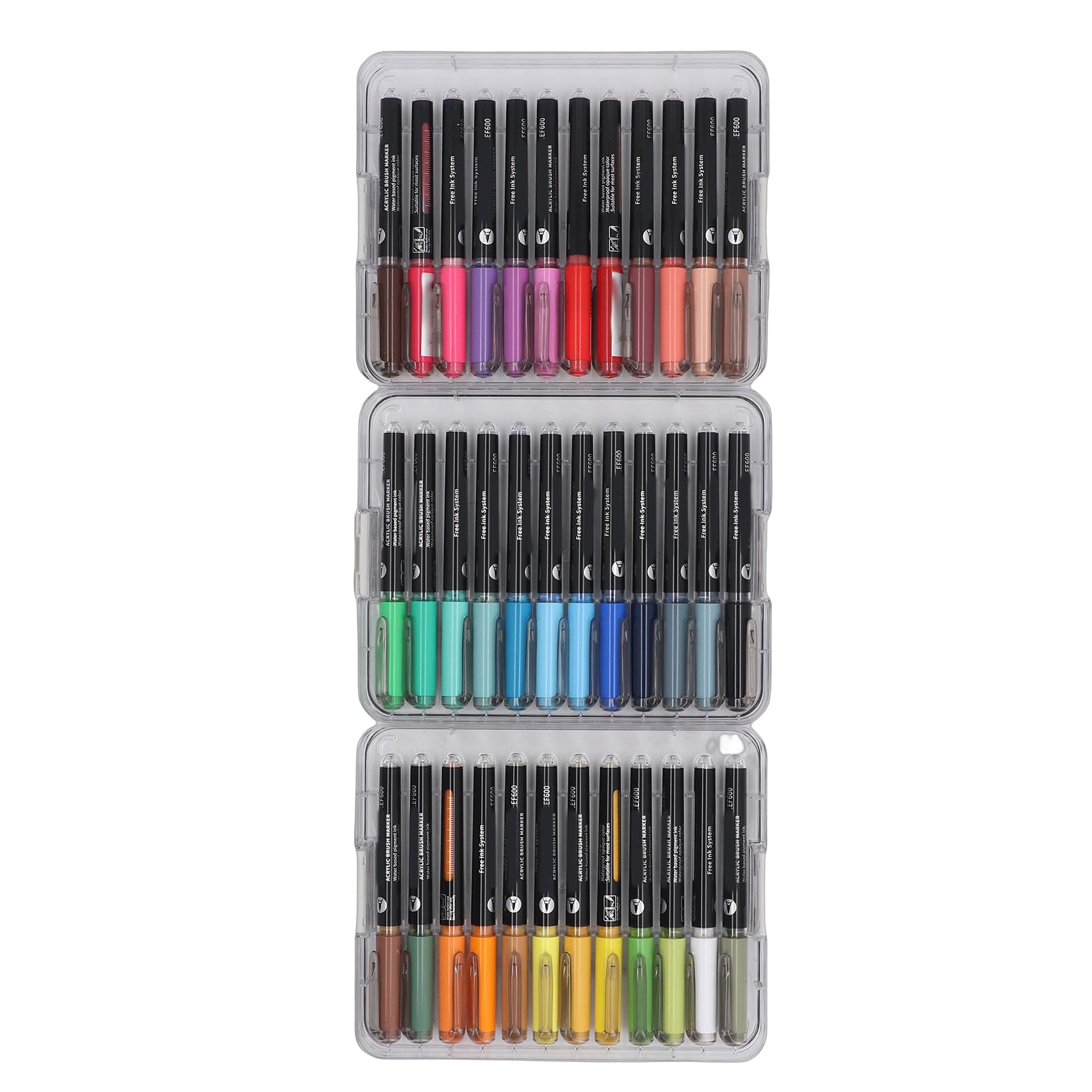GOWENIC Professionelles Set mit Acrylfarben-Markern, 36 Farben für Aquarellfarben, mit Aufbewahrungsbox, Satte Farbkunststifte für Künstler, Bestes Geschenk für und Erwachsene, Tragbare Pinsel für