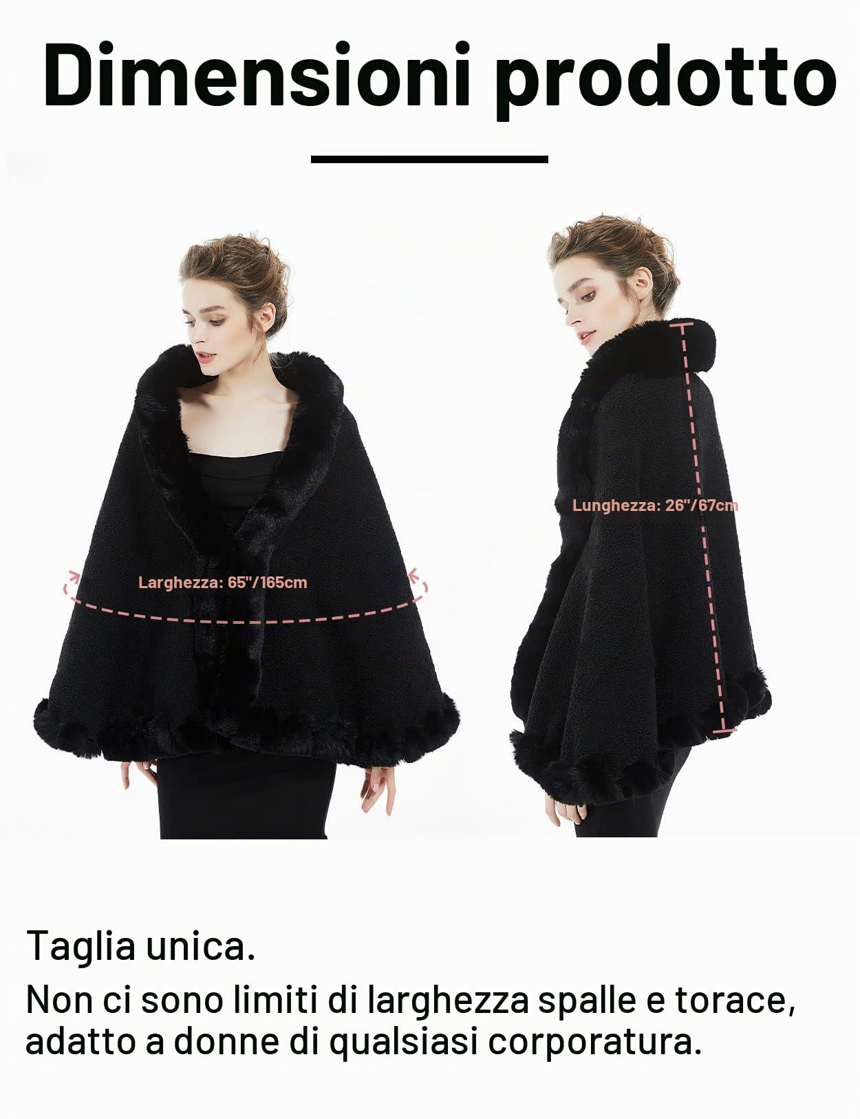 BEAUTELICATE Stola Scialle Pelliccia Sintetica Donna Coprispalle Sciarpa Elegante Bolero Invernale Caldo per Cerimonia Matrimonio Sposa Damigella