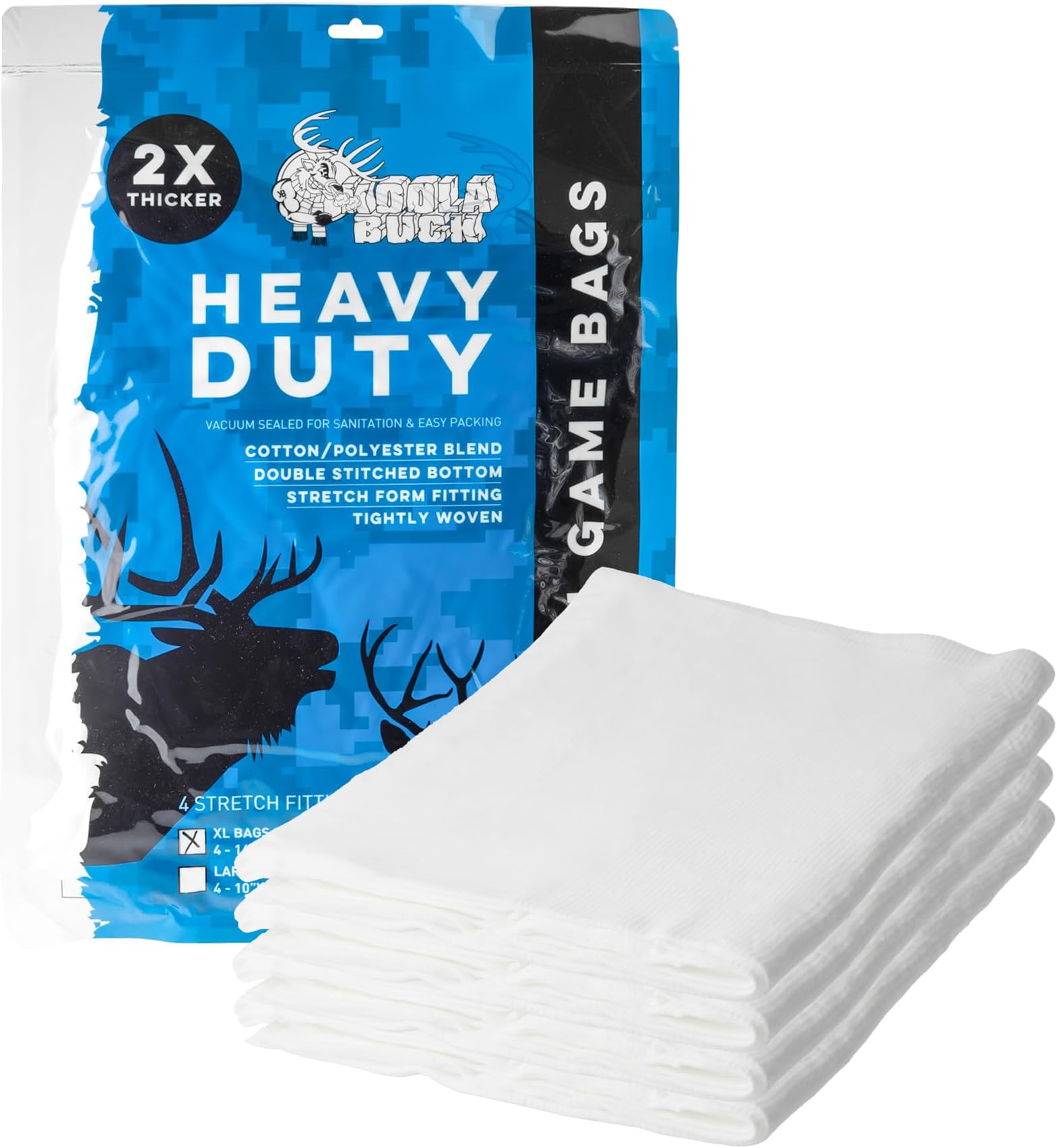 Heavy Duty Deer & Elk Game Bags Hunting. Complete your Field Dressing Kit - Choice of L, XL 4-Pack Game Quarter Bags, One L or XL Quarter Bag, or One Full Body Bag, Vacuum Sealed